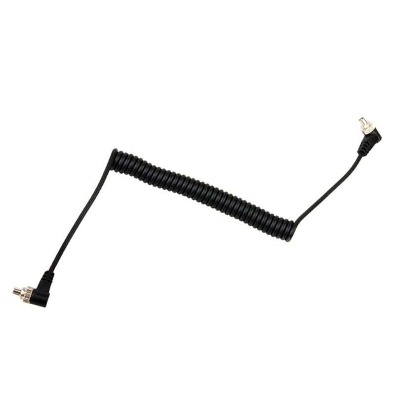 M-M PC Sync Cord Male To Male Flash Spring Cable With Screw Lock For CANON NIKON