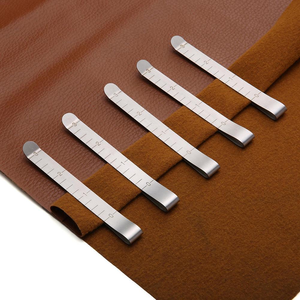 20pcs Stainless Steel Hemming Clips Measurement Ruler Sewing Quilting Clips