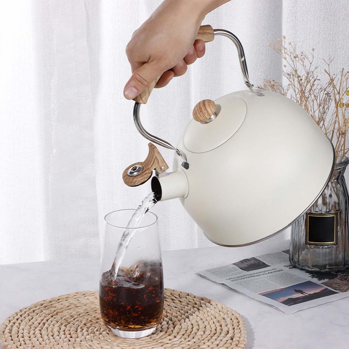 Stainless Steel Whistling Kettle for Gas Induction Cookers Anti Heat Handle