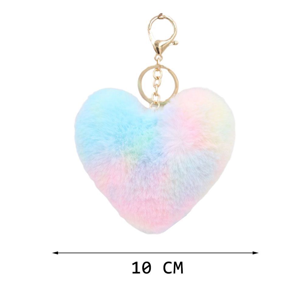 Fashion Love Ladies Jewelry Cute Pendant Furball Key Chain Colorful