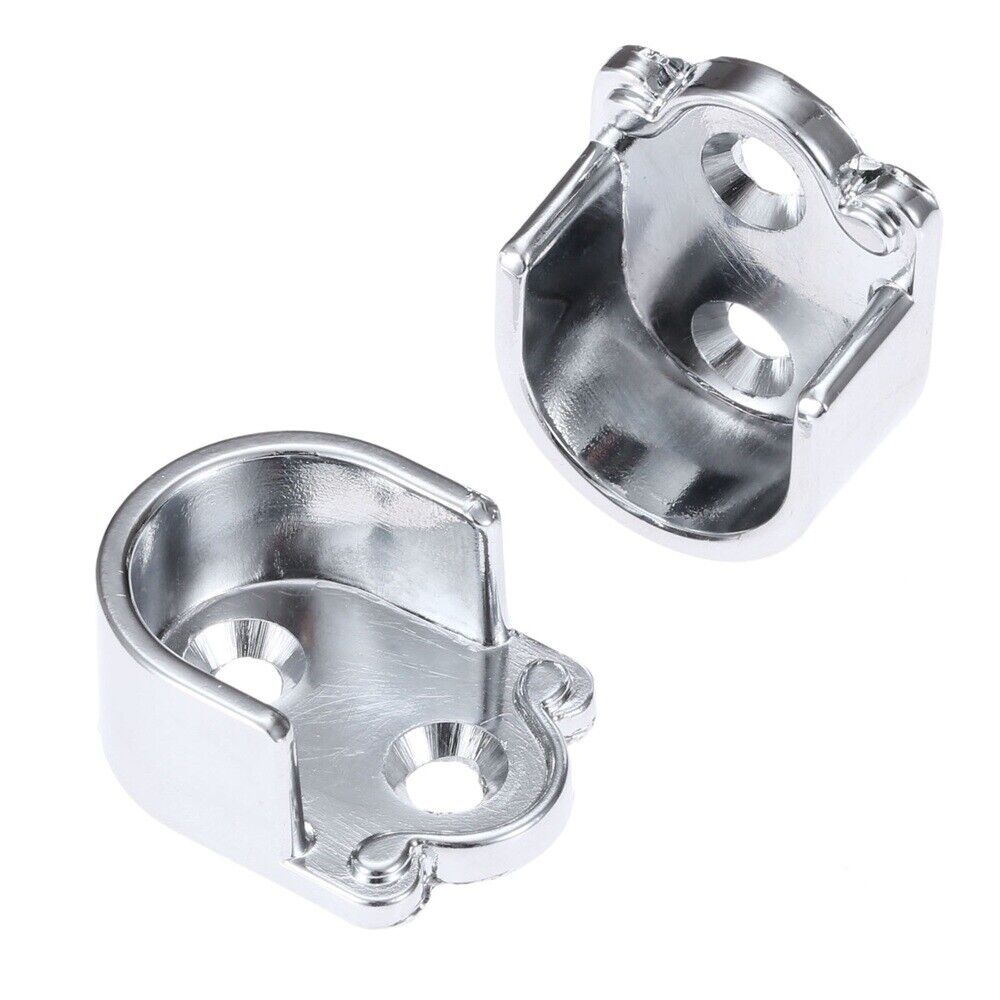 2Pcs Wardrobe Closet Tube Rail Support Metal Rod Bracket  Pole Holder 19mm Dia