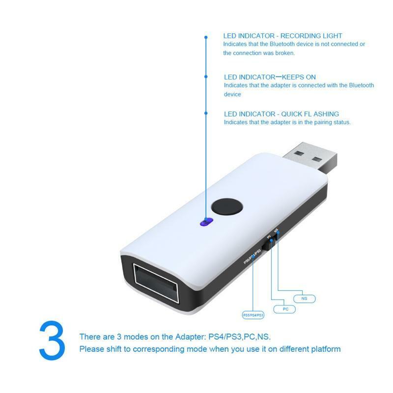For PS5 Games Controller Keyboard Mouse Converter Bluetooth-compatible Adapter