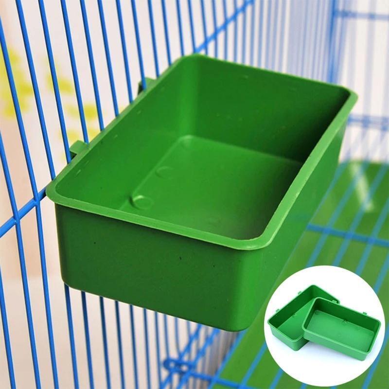 Bird Feeder Cups Plastic Hanging Food Bowls with Hooks Bird Bath for Budgerigar