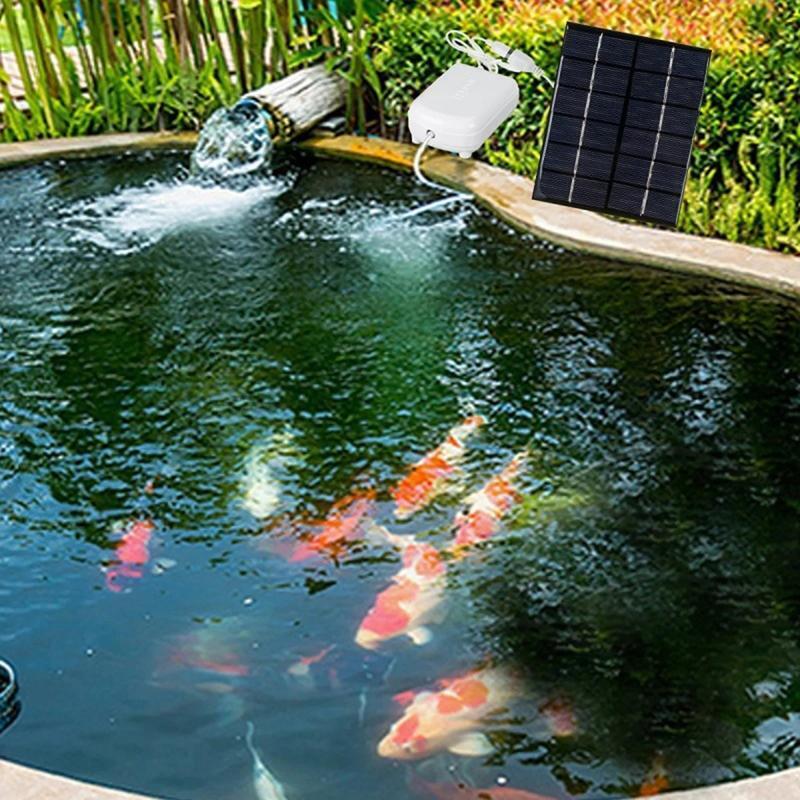 Household Aquarium Oxygen Maker Pump 2W Solar Air Pump for Fish Tank Garden Pond