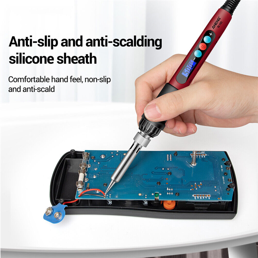 18pcs Digital Electric Solder Iron Kits Temperature Control Weld Tool (EU)