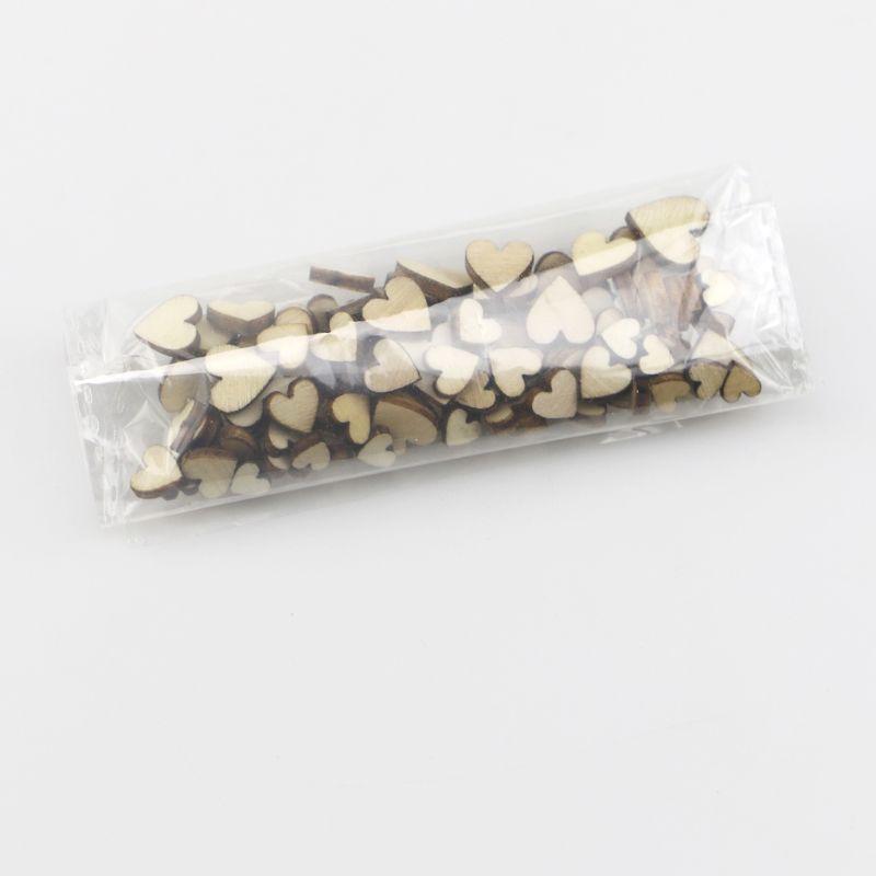 100pcs Mixed Love Heart Shape Wooden Wedding Table Scatter Decor Rustic Crafts