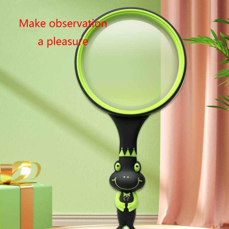 Frog-shaped Magnifying Glass 8X Handheld Reading Magnifier for Kids & Seniors