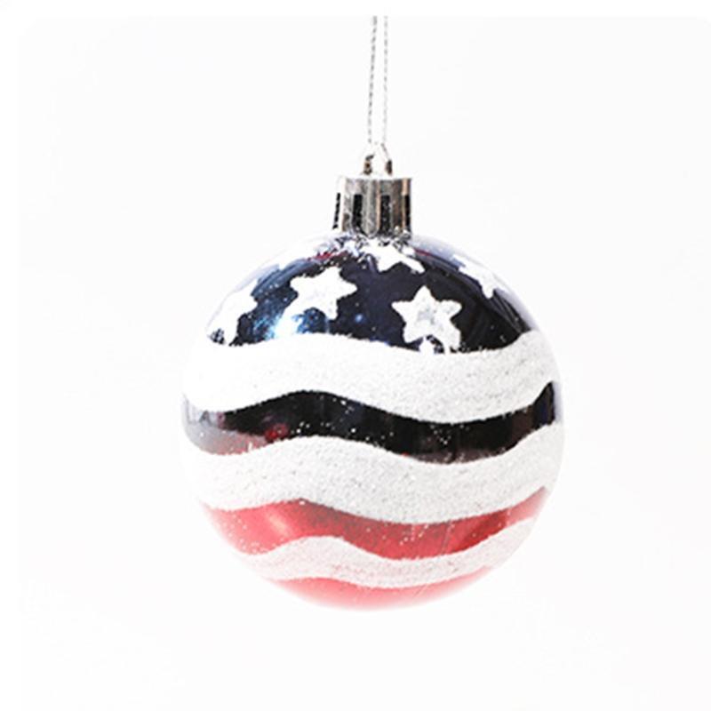 9pcs 4th of July Ornaments for Tree Blue Red White Star Ball Bulb for Labor Day