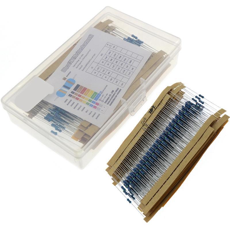 30Values 600Pcs Resistor Kit 10 Ohm-1M Ohm with 1% 1/4W Metal Film Resistors