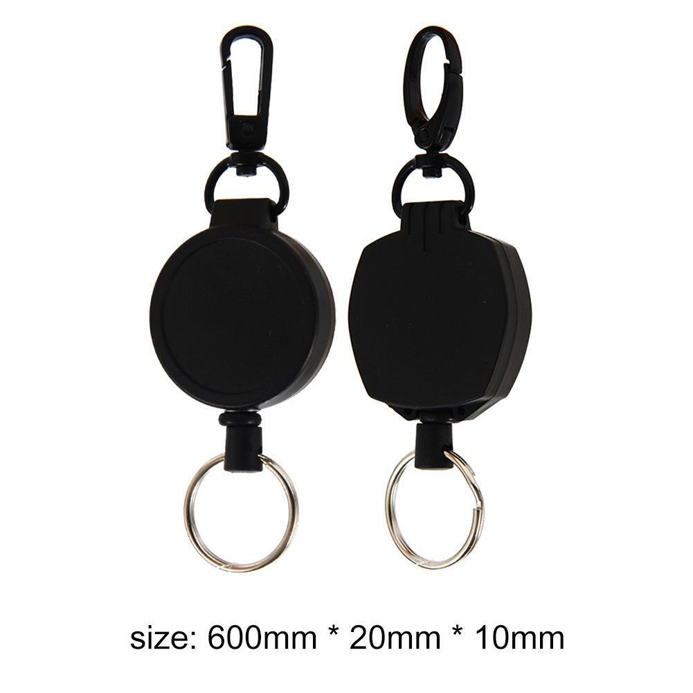 Resilience Steel Wire Elastic Keychain Recoil Retractable Key Ring (Square)