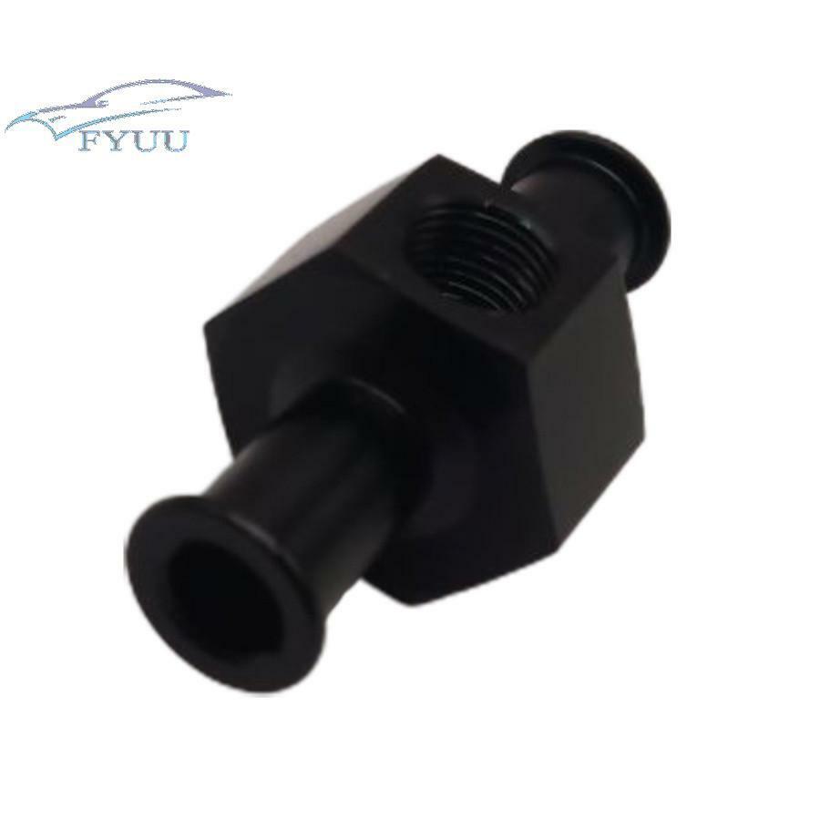 1x Universal Black 3/8" Hose 1/8" Npt Port Fuel Nitrous Pressure Gauge Adapter