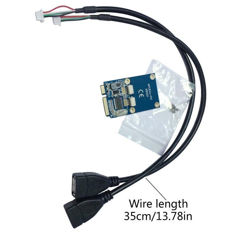 MINI PCI-Express To 2-Port USB2.0 5Pin Converter Extender Card Laptops Expansion
