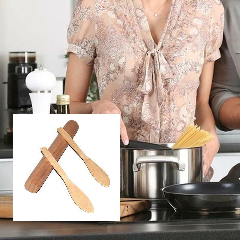 3 Pcs Natural Wooden Rolling Pin with Spoon Essential Utensil Baking Equipment