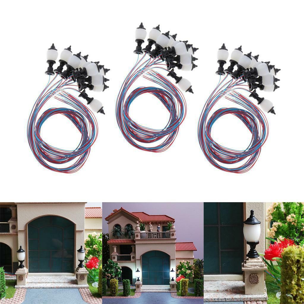 30Pcs 1:100 Mini  Railway Landscape White Lights HO Scale Accessory