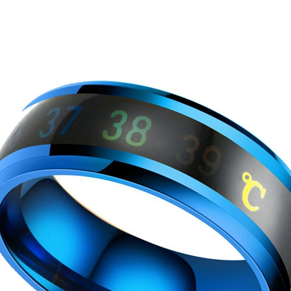 Mood Rings Thermometer Display Stainless Steel Temperature Measurement Ring