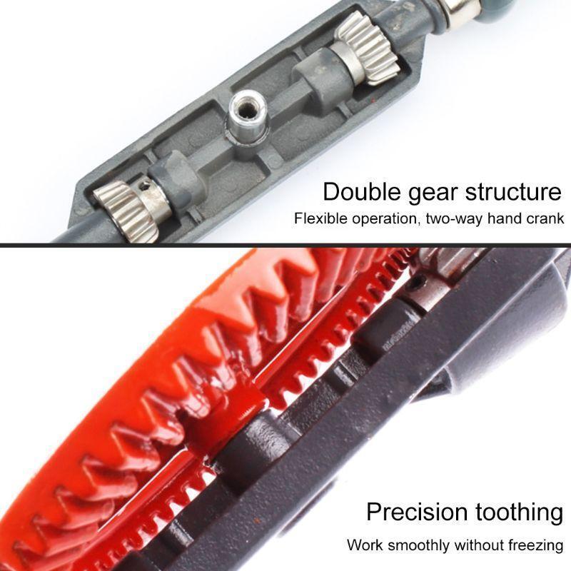 1/4 inch Portable Hand Crank Manual Drill for Wood Plastic Double Gear w 2Pinion