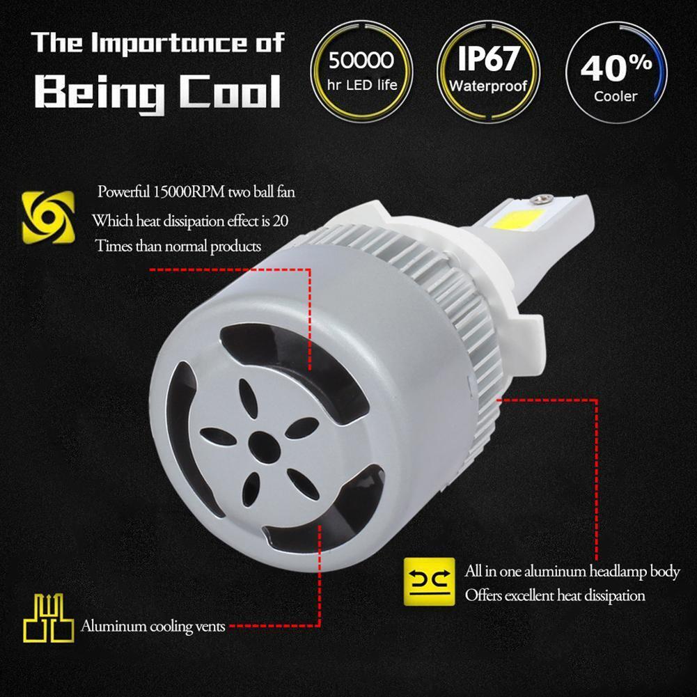 2pcs LED Car Light Bulbs 9005 36W 3000K COB Auto Headlight Fog Lamp Bulbs