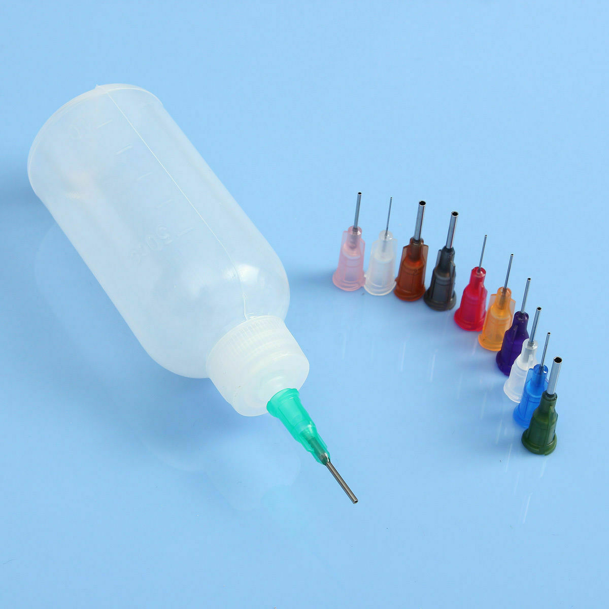 50ml Needle Dispenser Dispensering Bottle Rosin Solder Liquid Flux + 11 Needles