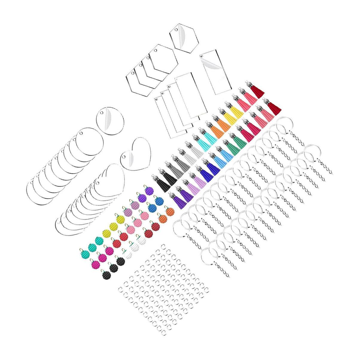 210x Bulk Acrylic Keychain   Hanging for DIY  Wallet phone auto