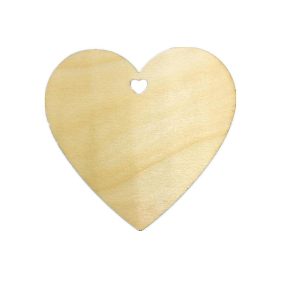 10 Pieces Unfinished Wooden Heart Slices Christmas Discs Wedding