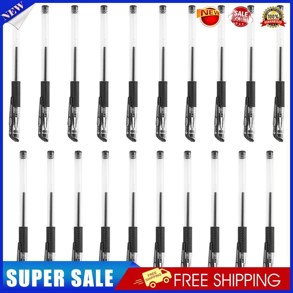 20pcs 0.5mm Neutral Black Refill Gel Pens Office School Supply Stationery