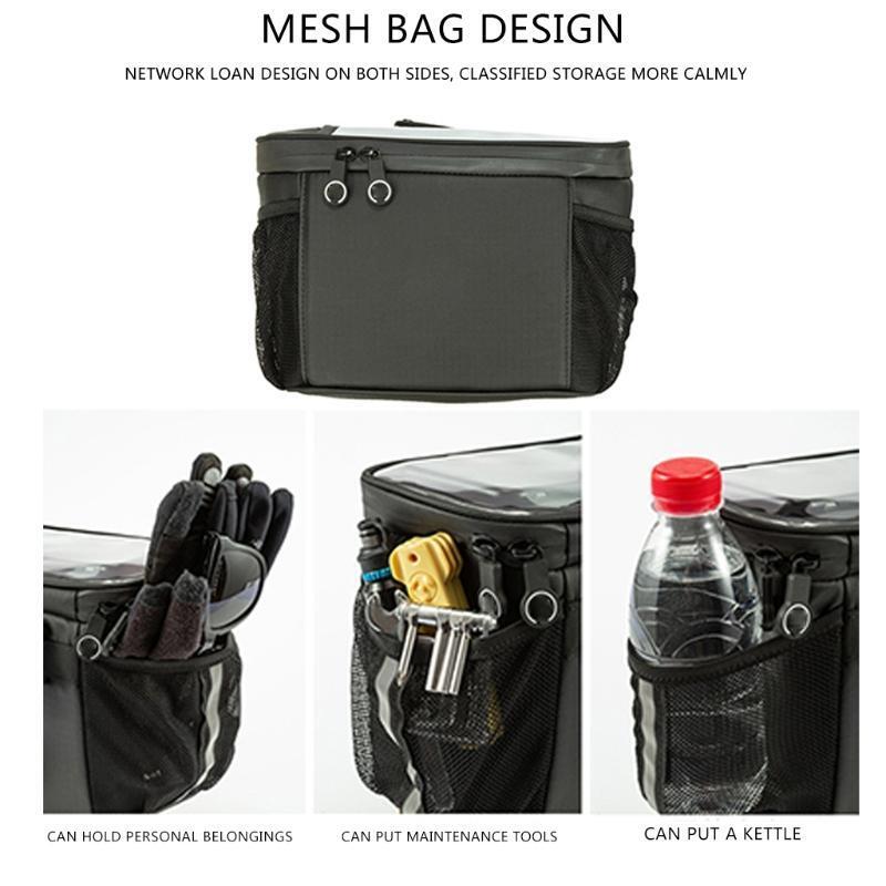 Bike Front Phone Bag Cooler Storage Pouch Bike Handlebar Insulated Bag