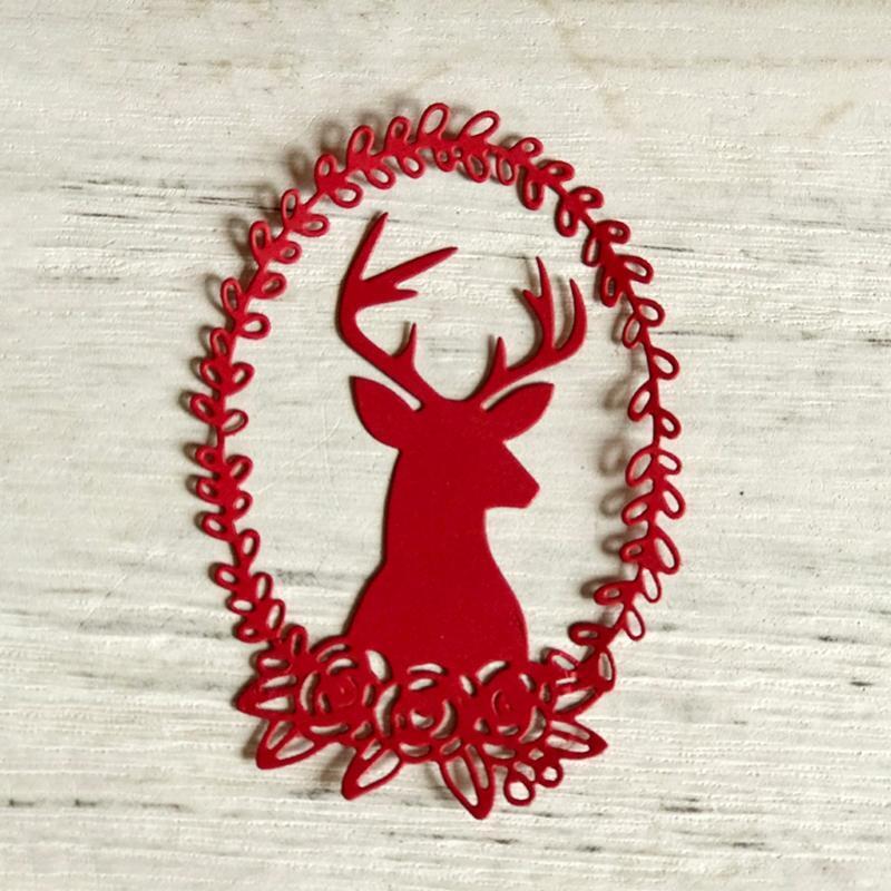 Christmas Deer Wreath Metal Cutting Dies Stencil DIY Scrapbooking Album Paper