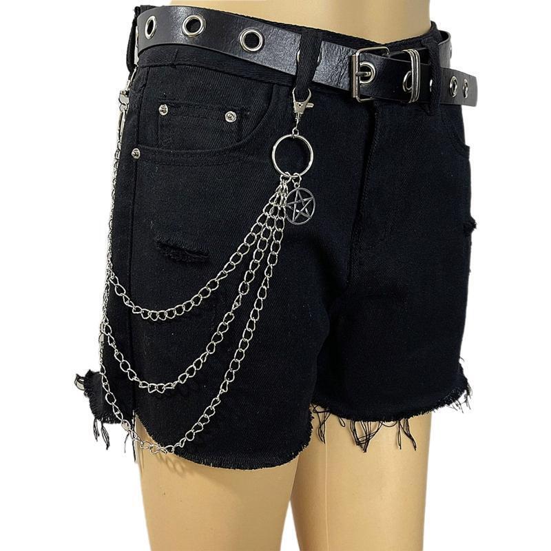 Five-pointed Star Pendant Pant Chain Women Multi Layer Street Metal Key Chain