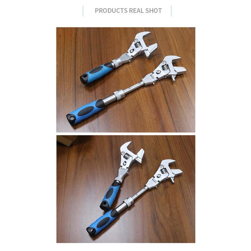 10-inch Adjustable Ratchet Wrench 5 in 1 Torque Wrench Folding Spanner for Home