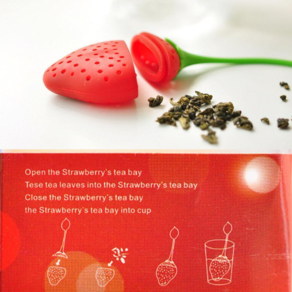 Cute Silicone Tea Strainer Strawberry Shape Tea Leaf Coffee Filter Infuser