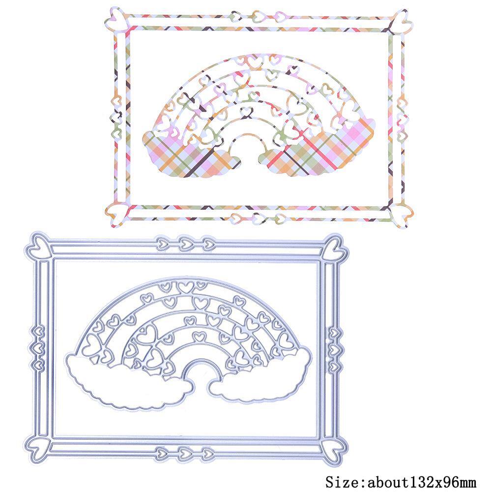 2pcs Rainbow Frame Metal Cutting Die Embossing Stencil for DIY Scrapbooking