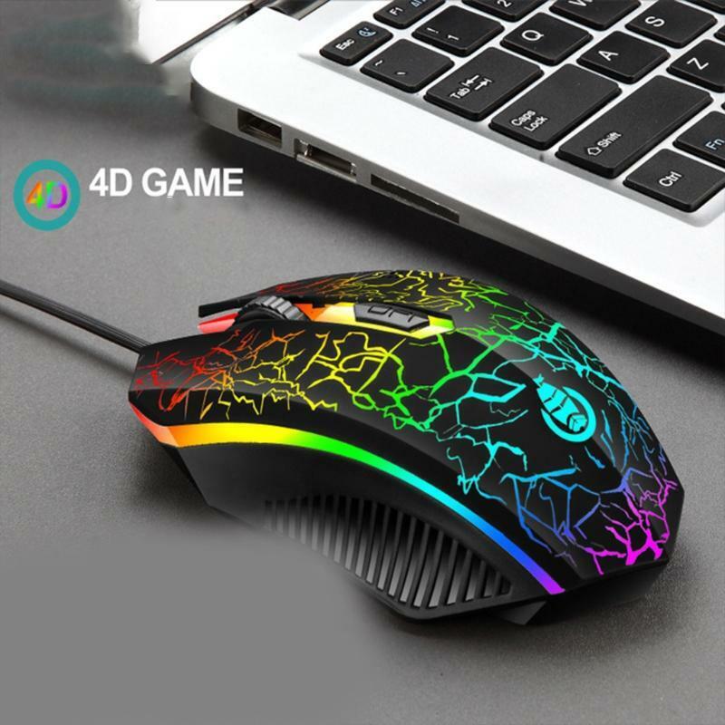 Wired USB Optical Mouse Corded Mouse Gaming Luminous Business Office Laptops