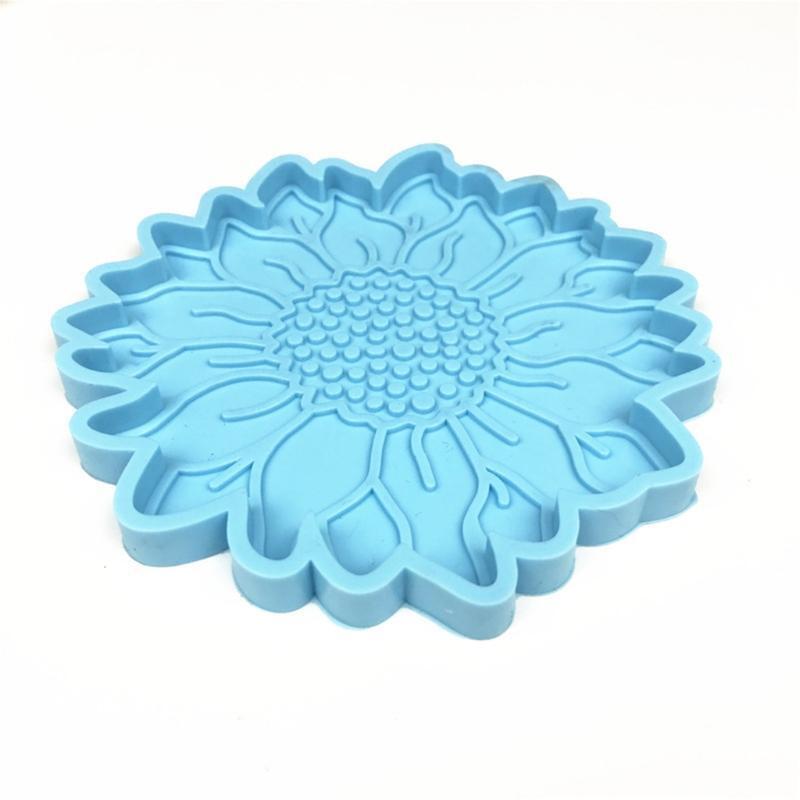 Handmade Sunflower Coaster Epoxy Silicone Mould DIY Arts Craft Cups Mats Mold