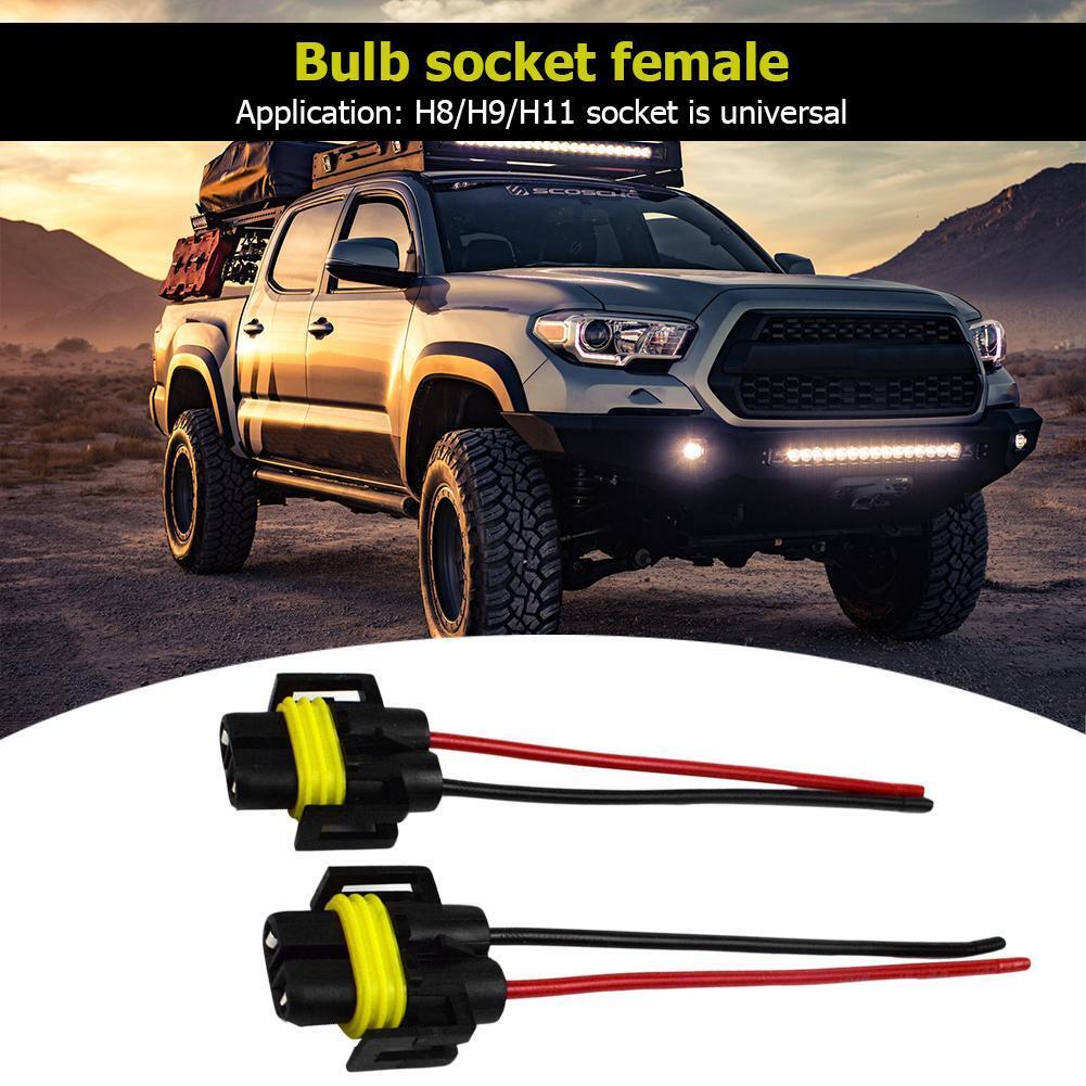 2pcs H8/H9/H11 Bulb Socket Female Adapter Connector for Headlight Fog Lamp
