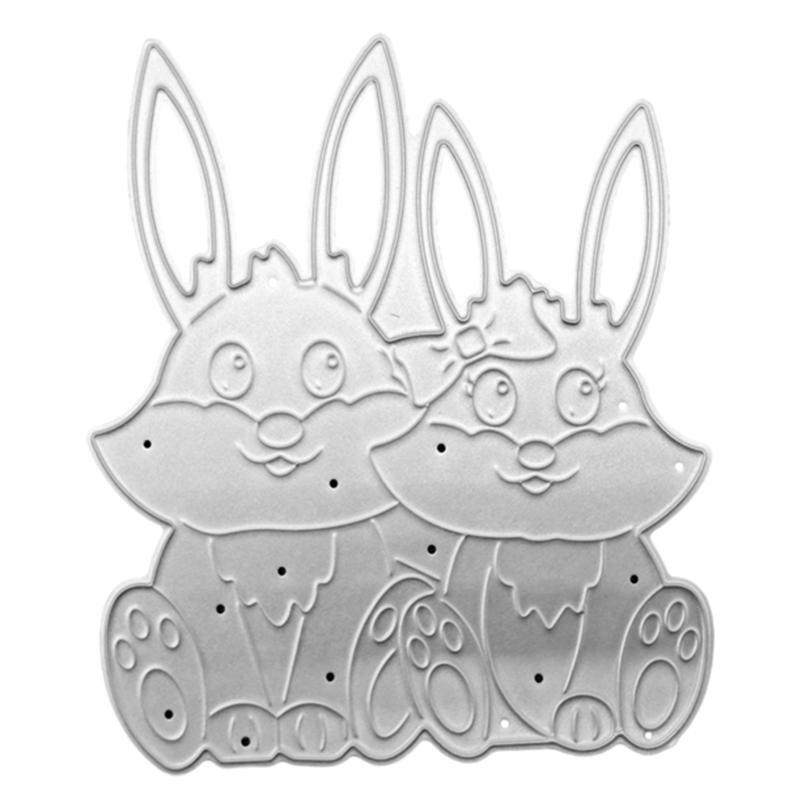 Cartoon Easter Bunny Metal Die Cuts for DIY Scrapbooking Diary Embellishments