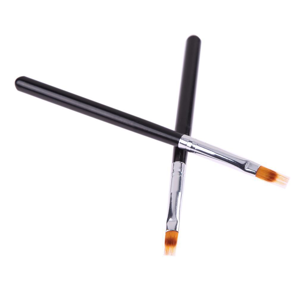 2Pcs Nail Art Gel Pen Brush Drawing Painting Wood Handle Manicure Tool