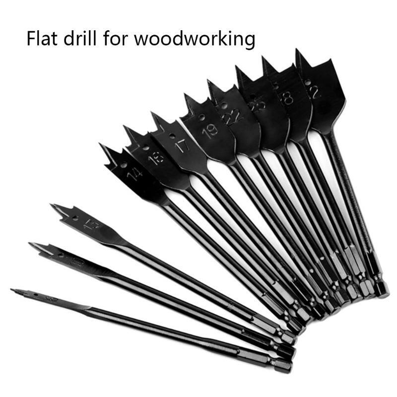 Carbon Steel Drilling Tools Durable Spade Drill Bit Set Paddle Flat Bits