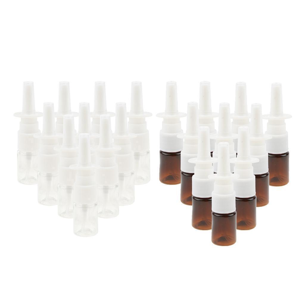20Pcs Refillable Plastic Nasal Spray Bottles  Mist Makeup Container