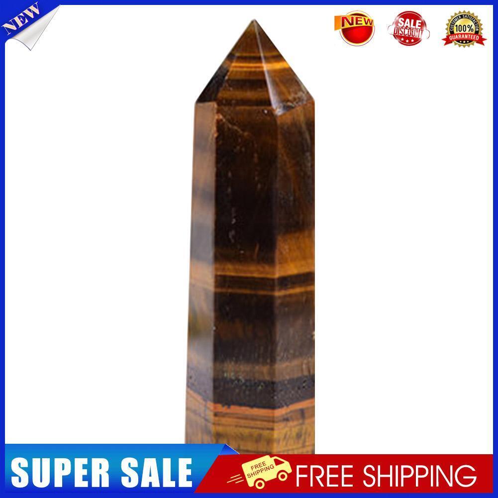 Natural Crystal Tiger Eye Quartz Point Wand Healing Chakra Energy Stone