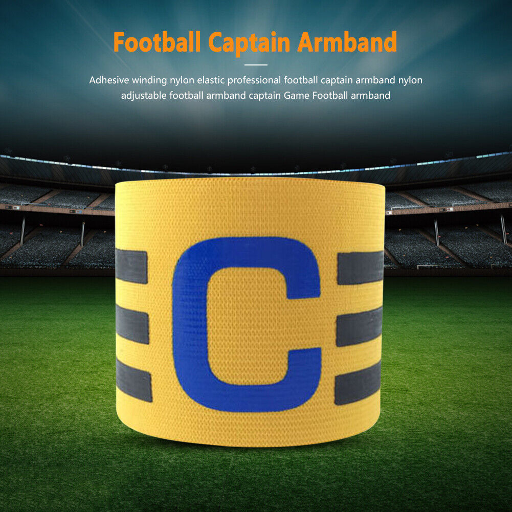 Player Leader Football Captain Armband Nylon Soccer Group Arm Band (Yellow)