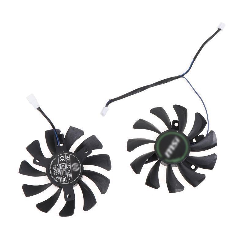 2PCS 75mm HA8010H12F-Z 2Pin for MSI GeForce GTX 1650 SUPER Graphics Card Fan