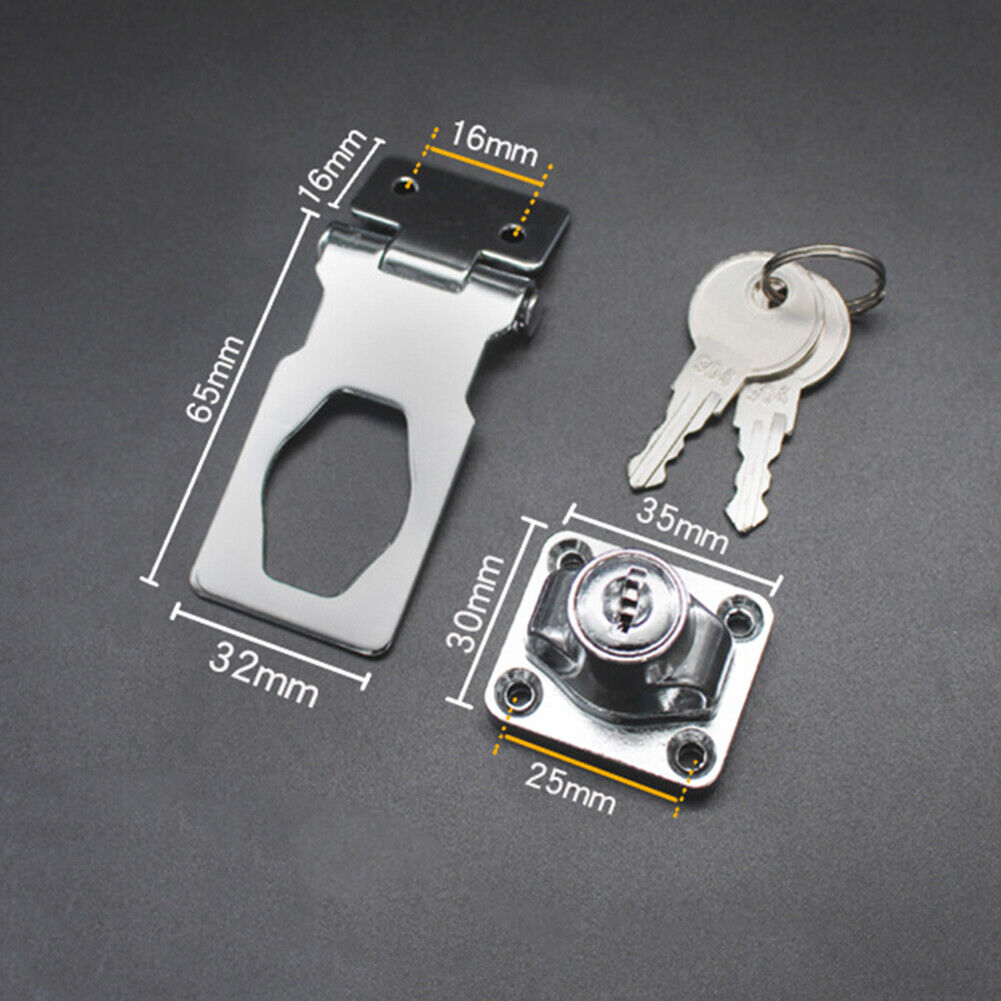 Punch-Free Stainless Steel Drawer Lock with Key Door Bolt Locks (2.5 Inch)