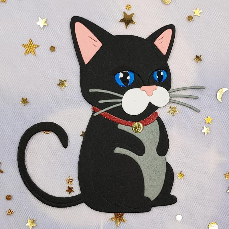 Cute Sitting Cat Carbon Steel Cutting Dies DIY Scrapbooking Photo Album Cards