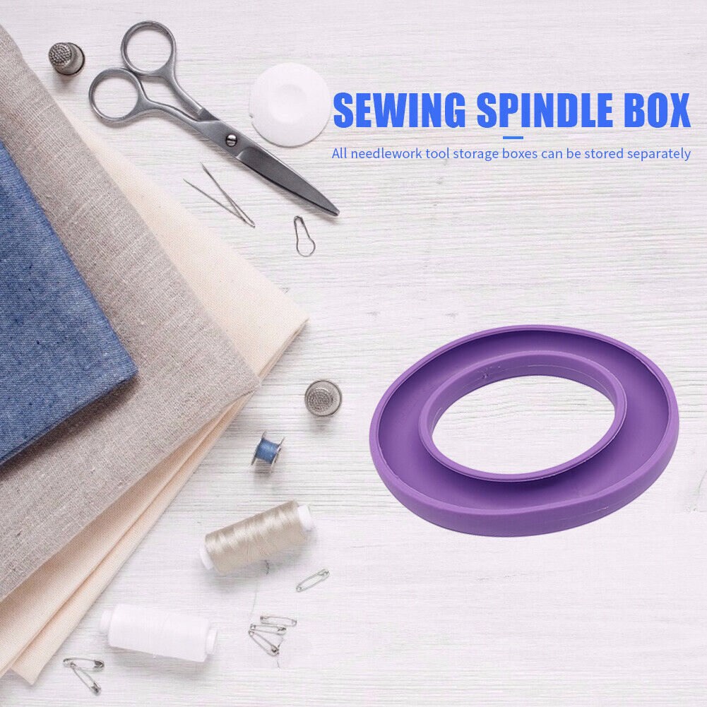 DIY Portable Bobbin Holder Silicone Round Sewing Needles Saver (Purple)