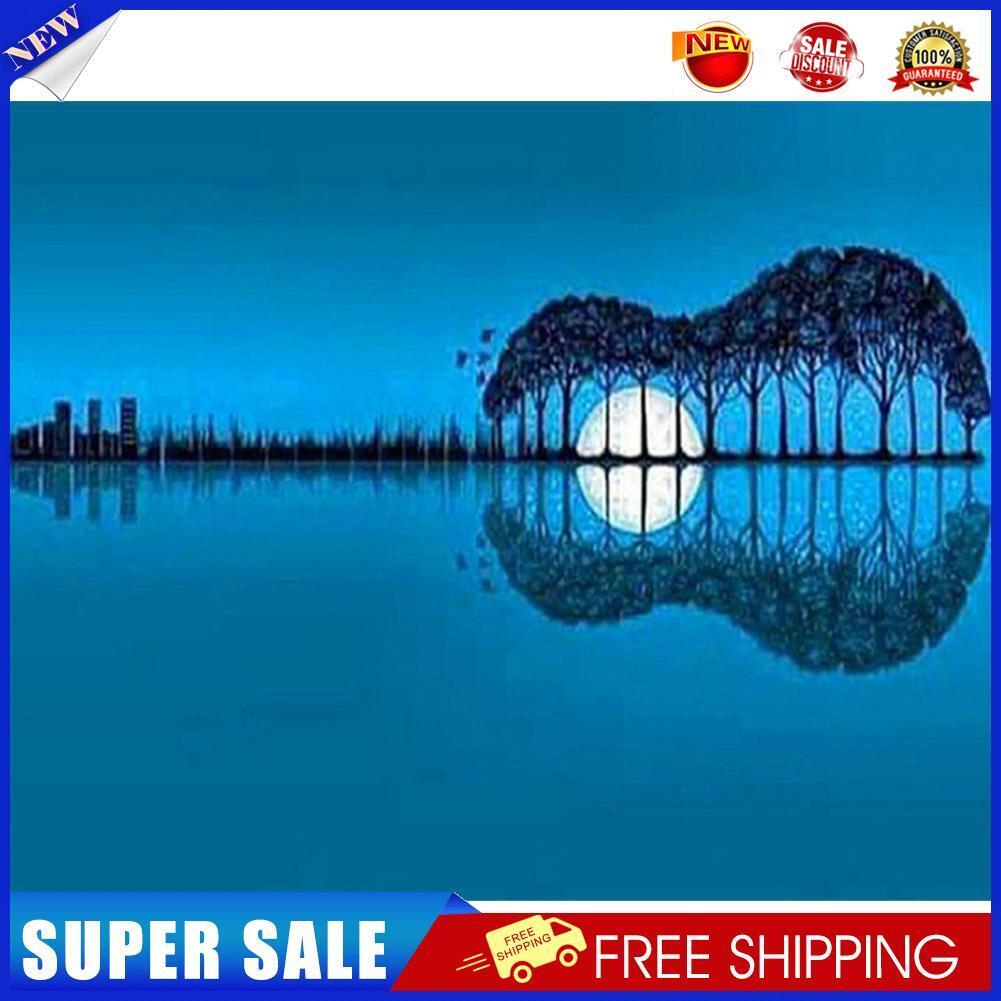 Guitar Scenery 50X40cm Oil Paint By Numbers Picture DIY Painting Craft Kit