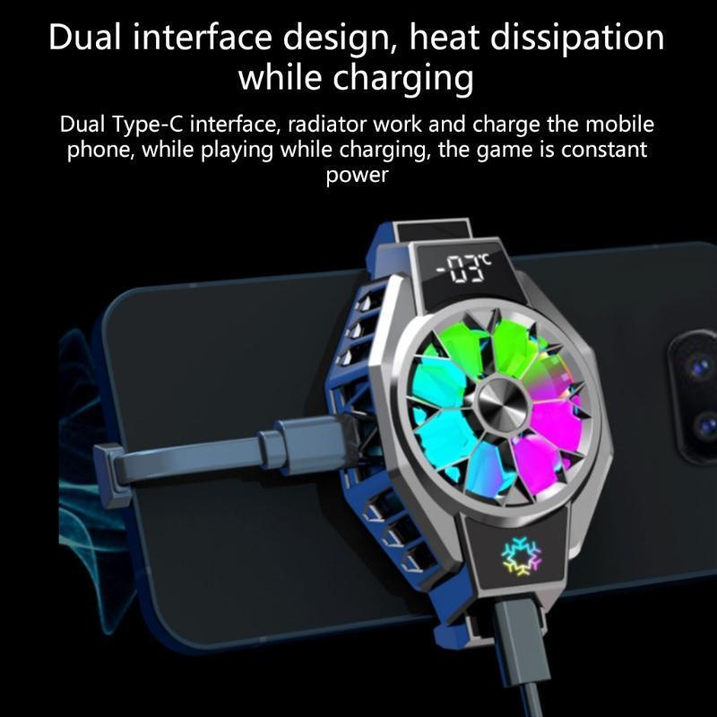Portable Cooling Fan Color with LED Temperature Display Screen for Mobile Phone