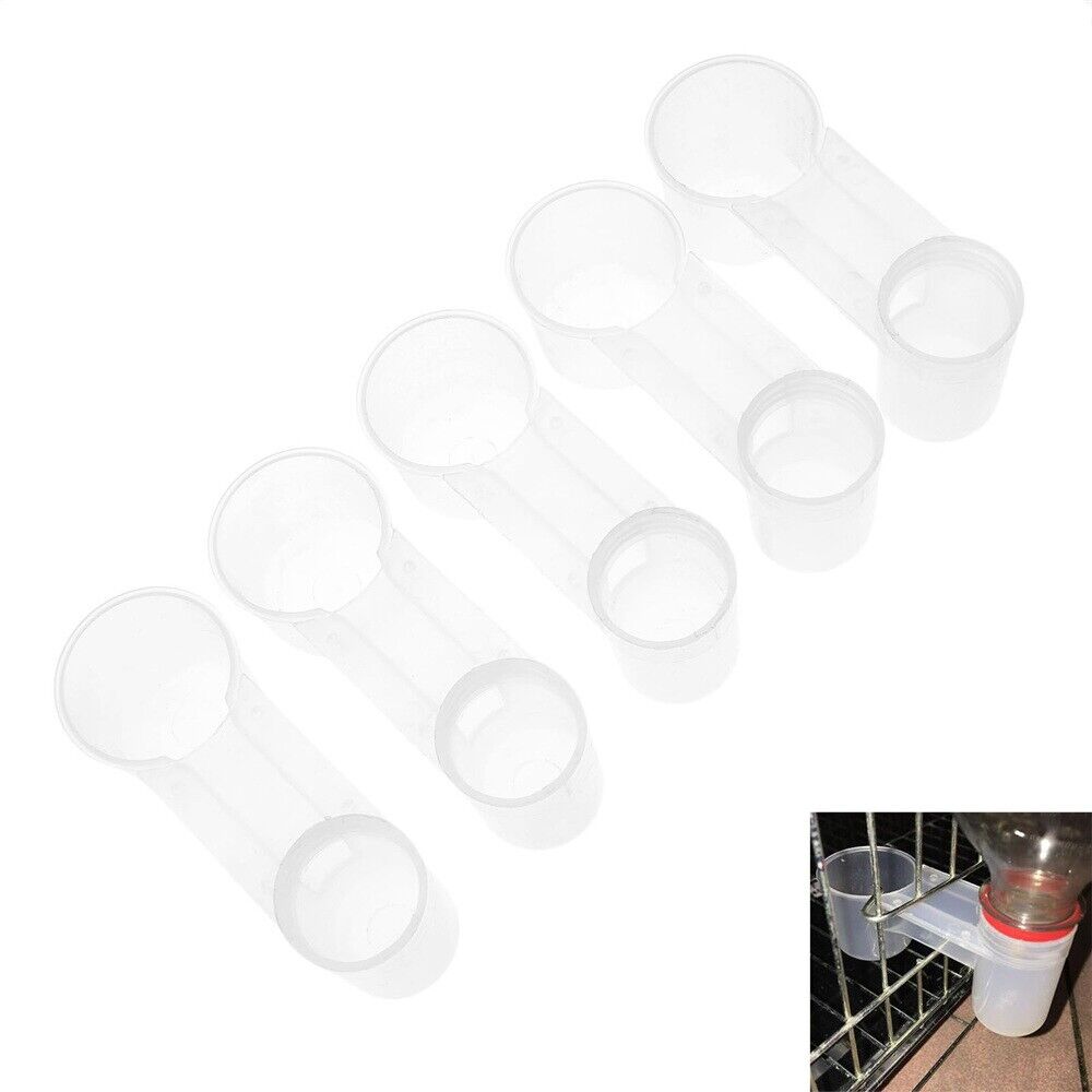 5Pcs Plastic Bird Pigeon Double Port Drinker Feeder Cup Water Bowl Bottle New
