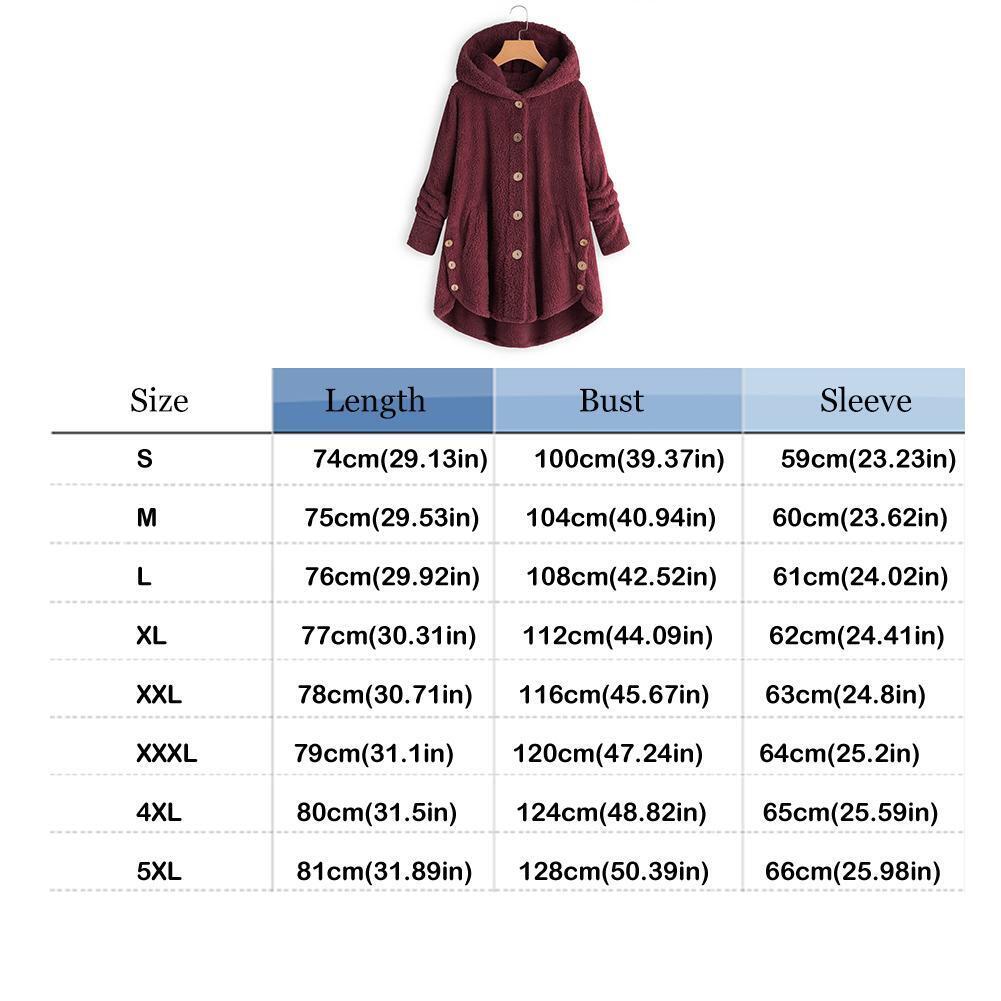 Solid Color Hoodies Overcoat Irregular Coat Women Outwear (Wine Red 2XL)