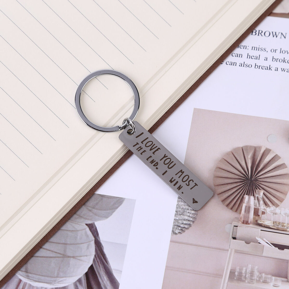 Couple Keychains - I Love You Most The End I Win Cute Friendship Keyring