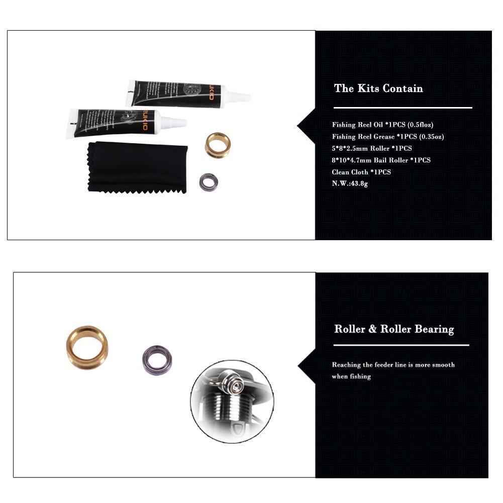 Fishing Reel Metal Bearing 15mL Lubricant Oil+ 10g Lubricating Grease Kit